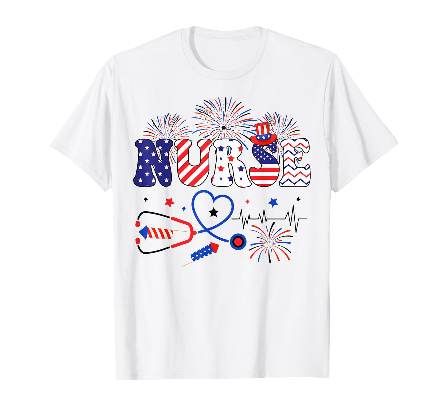 Patriotic Nurse Independence Day American Nurse 4th of July T-Shirt