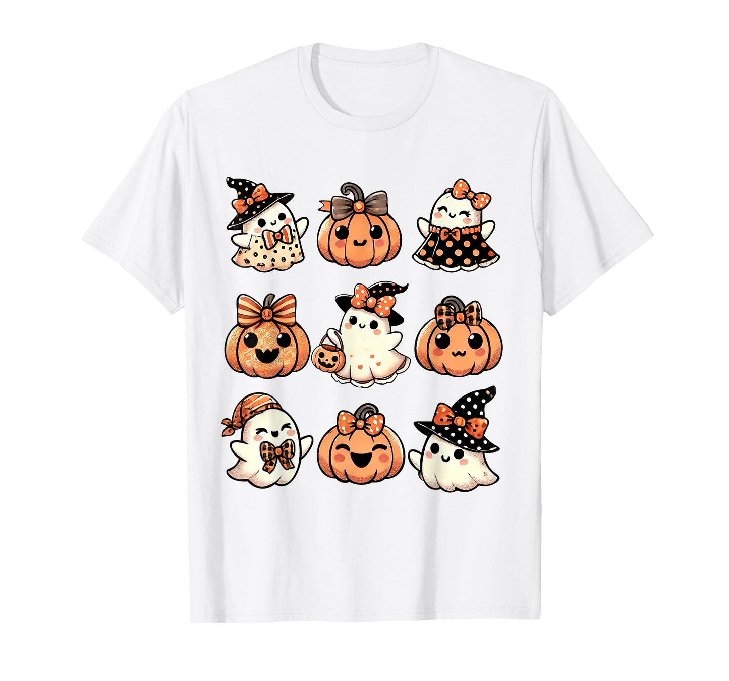 Cute Pumpkin Ghost Halloween Girls Kid Toddler Boo Halloween T-Shirt
