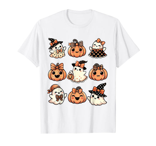 Cute Pumpkin Ghost Halloween Girls Kid Toddler Boo Halloween T-Shirt