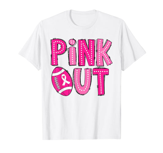 Pink Out American Football Tackle Breast Cancer Awareness T-Shirt