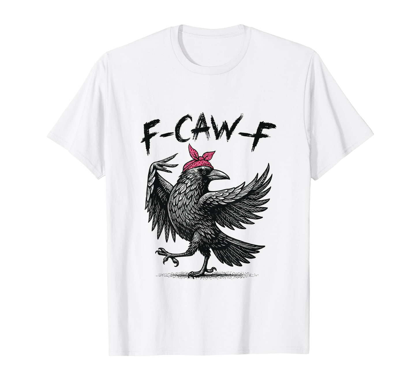 Funny F-CAW-F Crow Raven Black Bird Women Bow Headband T-Shirt