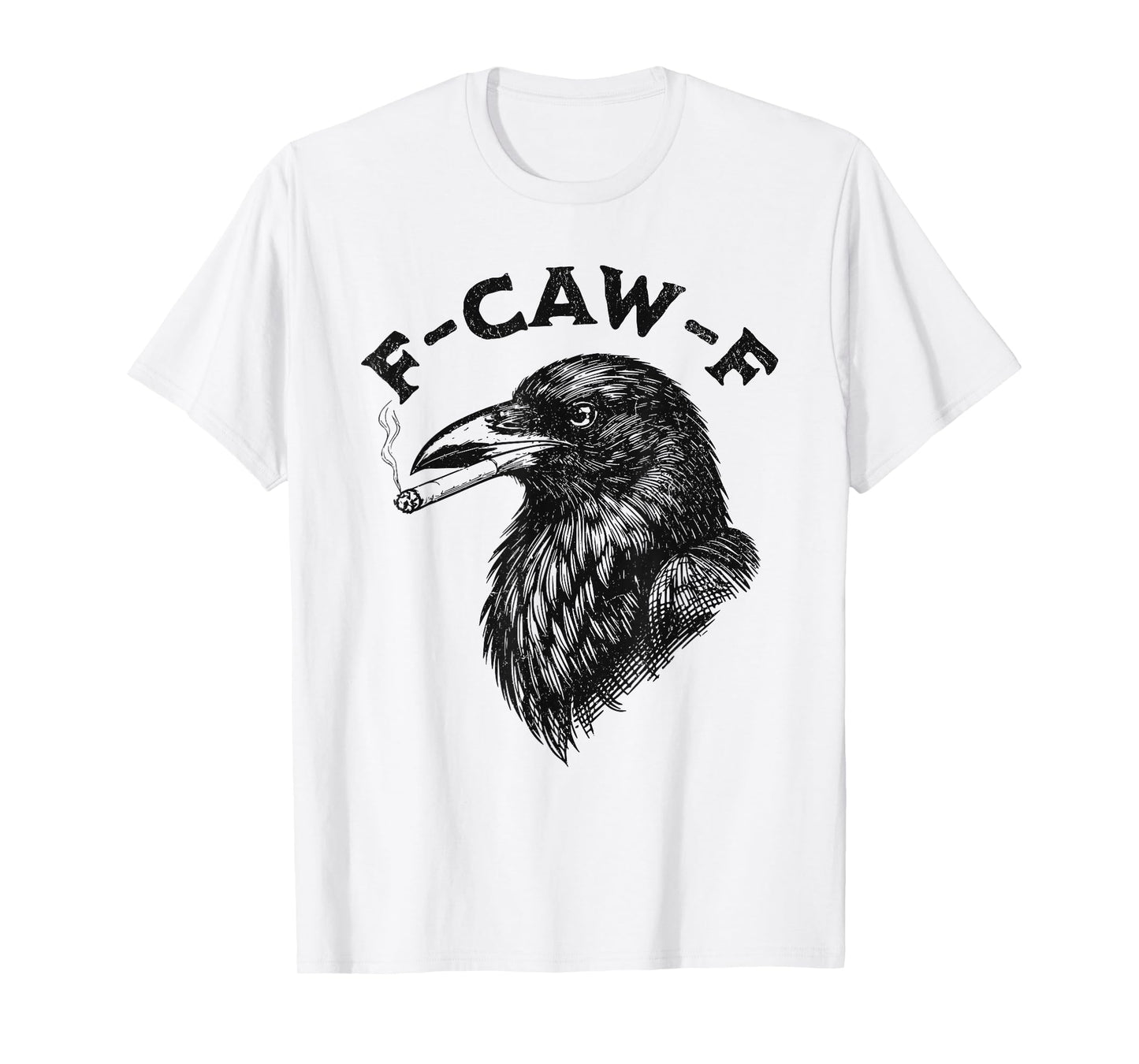 Funny Grumpy Crow Smoking F-Caw-F Antisocial T-Shirt