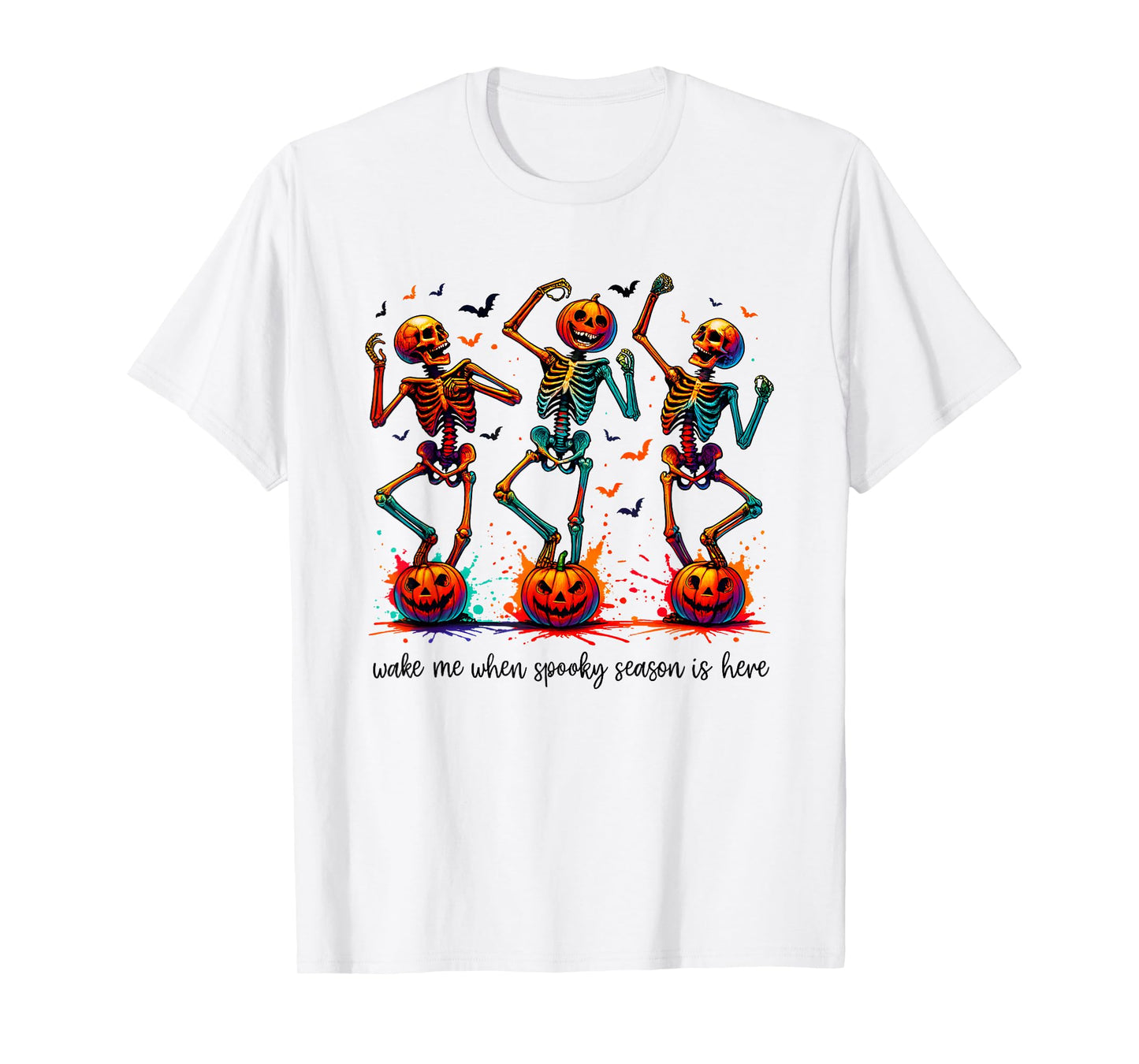 Wake Me When Its Halloween Funny Dancing Skeleton Halloween T-Shirt