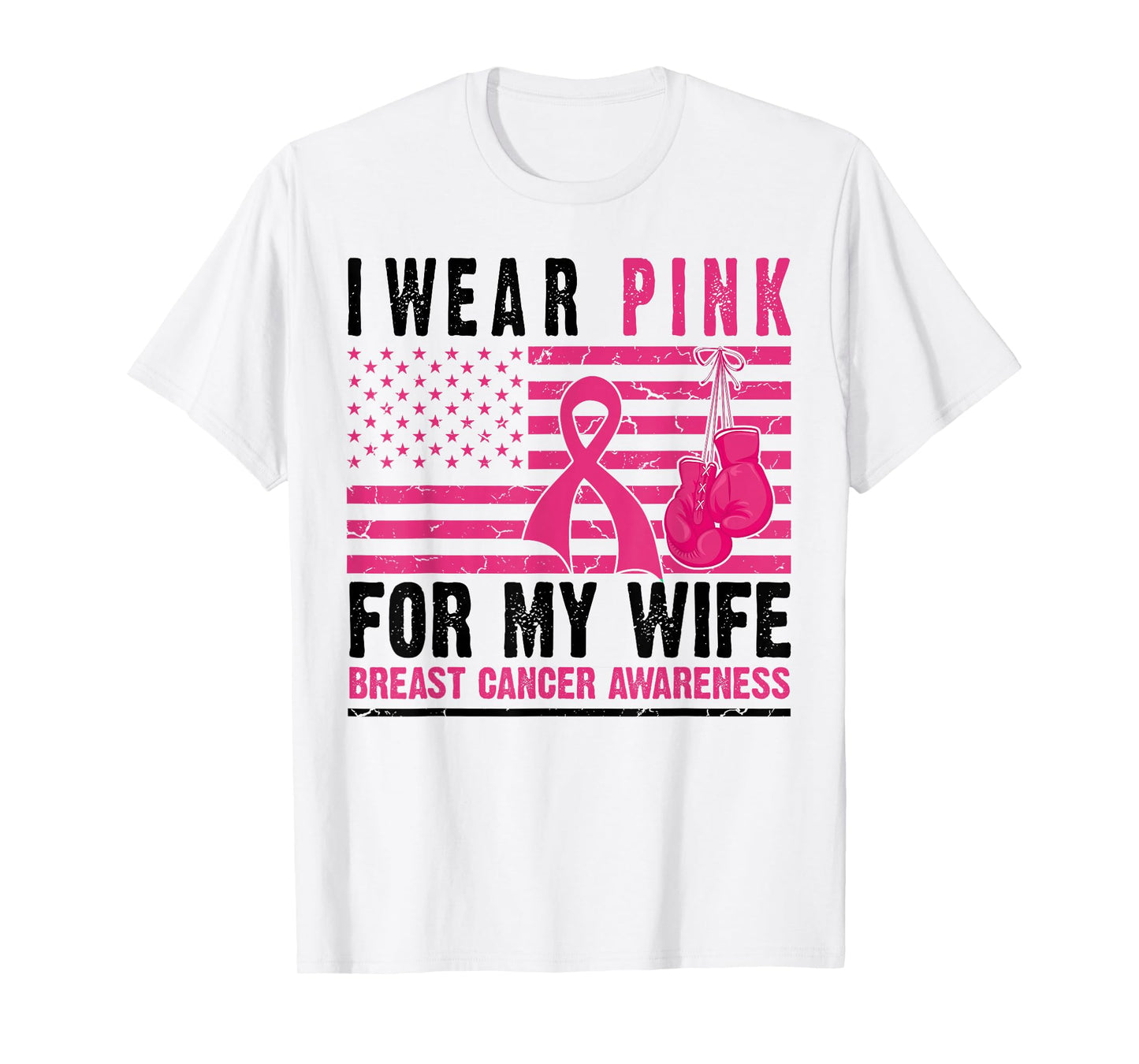 I Wear Pink for My Wife Breast Cancer Husband Cancer Warrior T-Shirt