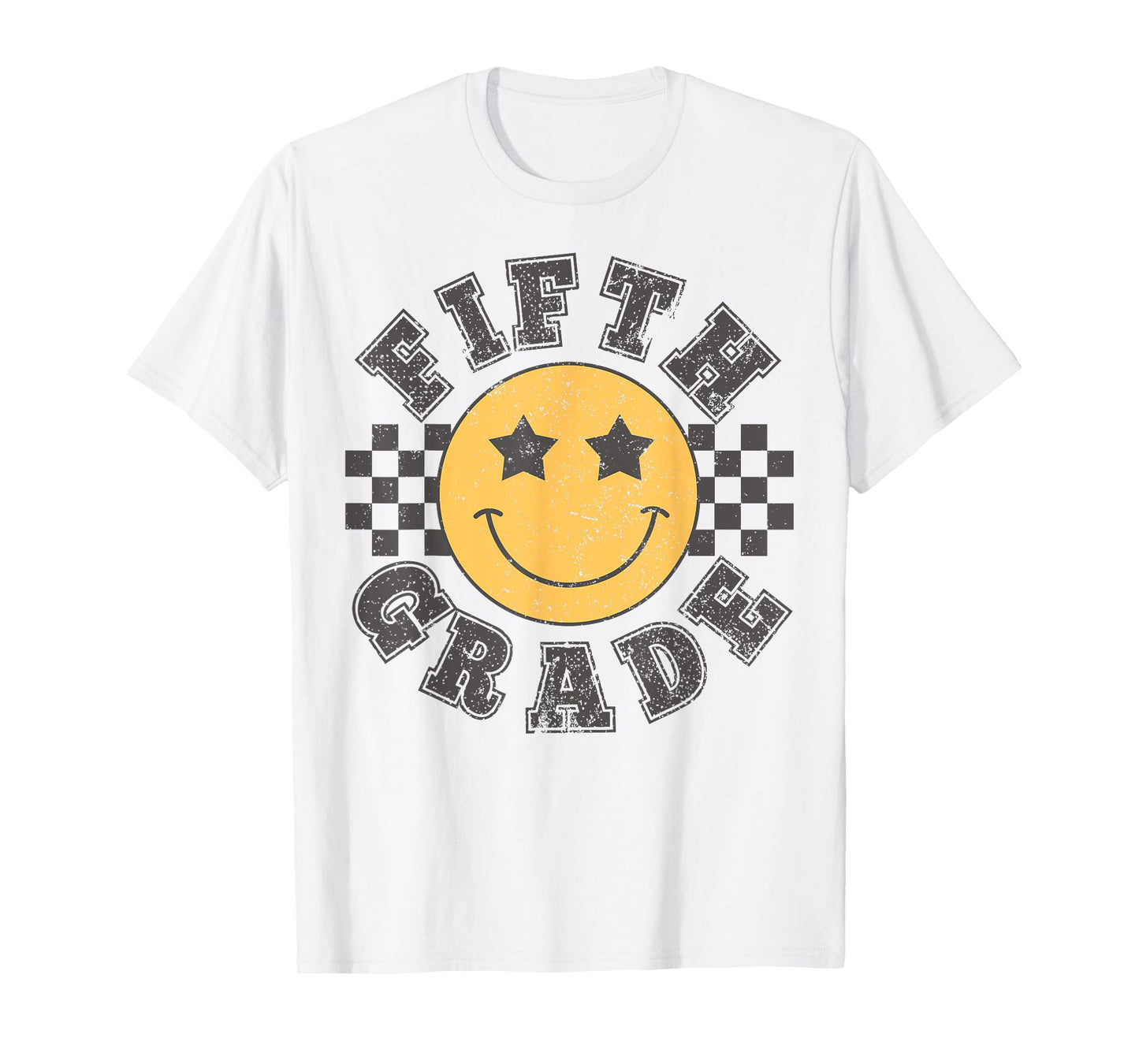 Retro 5th Grade Team Smile Face Back To School Teachers Kids T-Shirt
