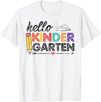 Cute Hello Kindergarten - Kids Teacher Back to School T-Shirt