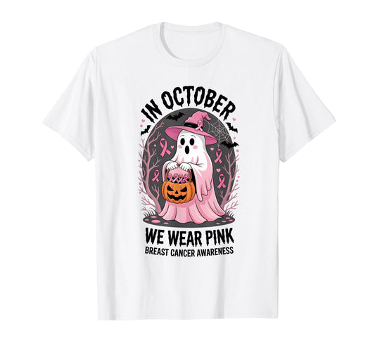 in October We Wear Pink Breast Cancer Awareness T-Shirt