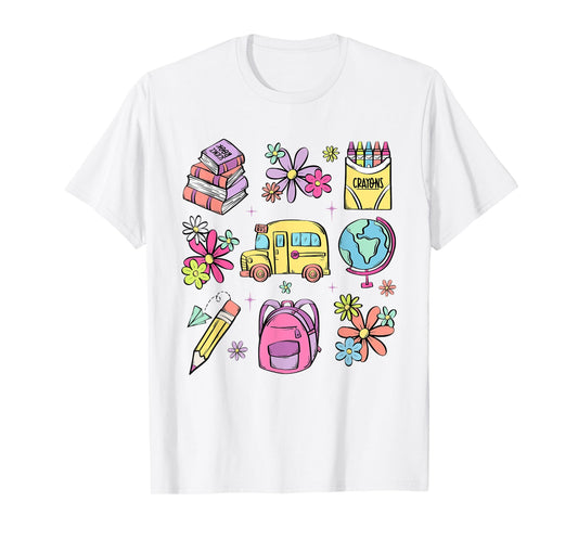Cute Teacher Back to School Teacher Life Funny Teachers Gift Men Women Kids T-Shirt