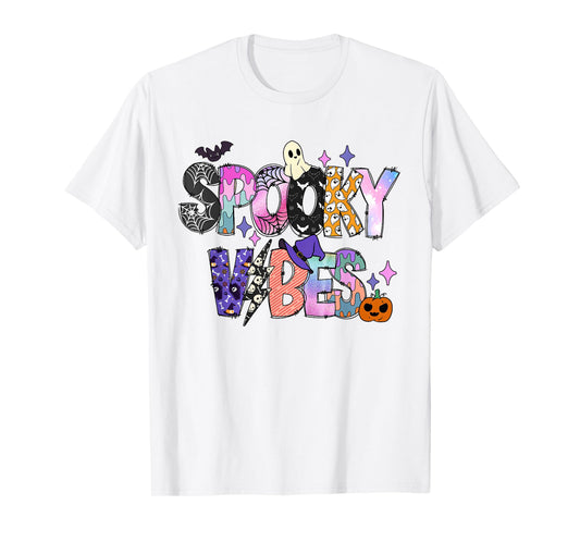 Spooky Vibes Halloween Costume Spooky Season Womens Girl Kid T-Shirt