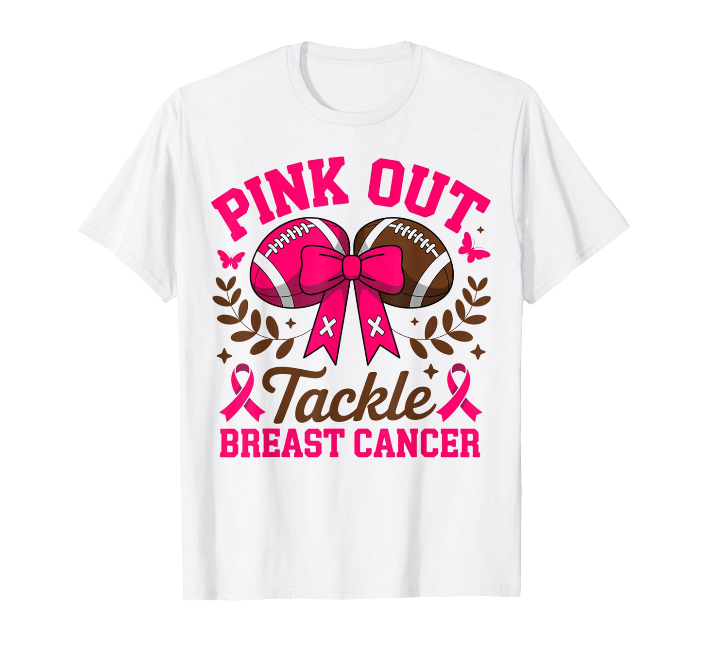 Tackle Breast Cancer Pink Out American Football Awareness T-Shirt