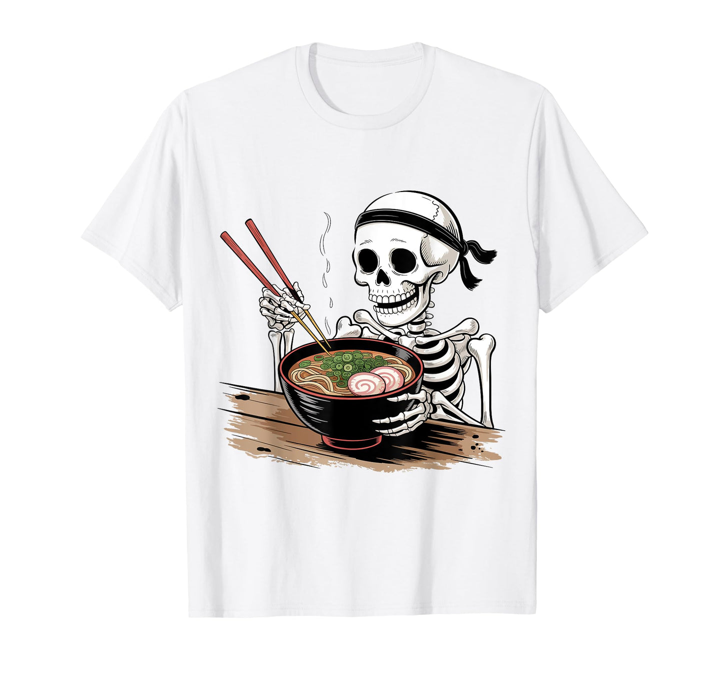 Japanese Skeleton Eating Ramen Noodles for Men Women Kids T-Shirt