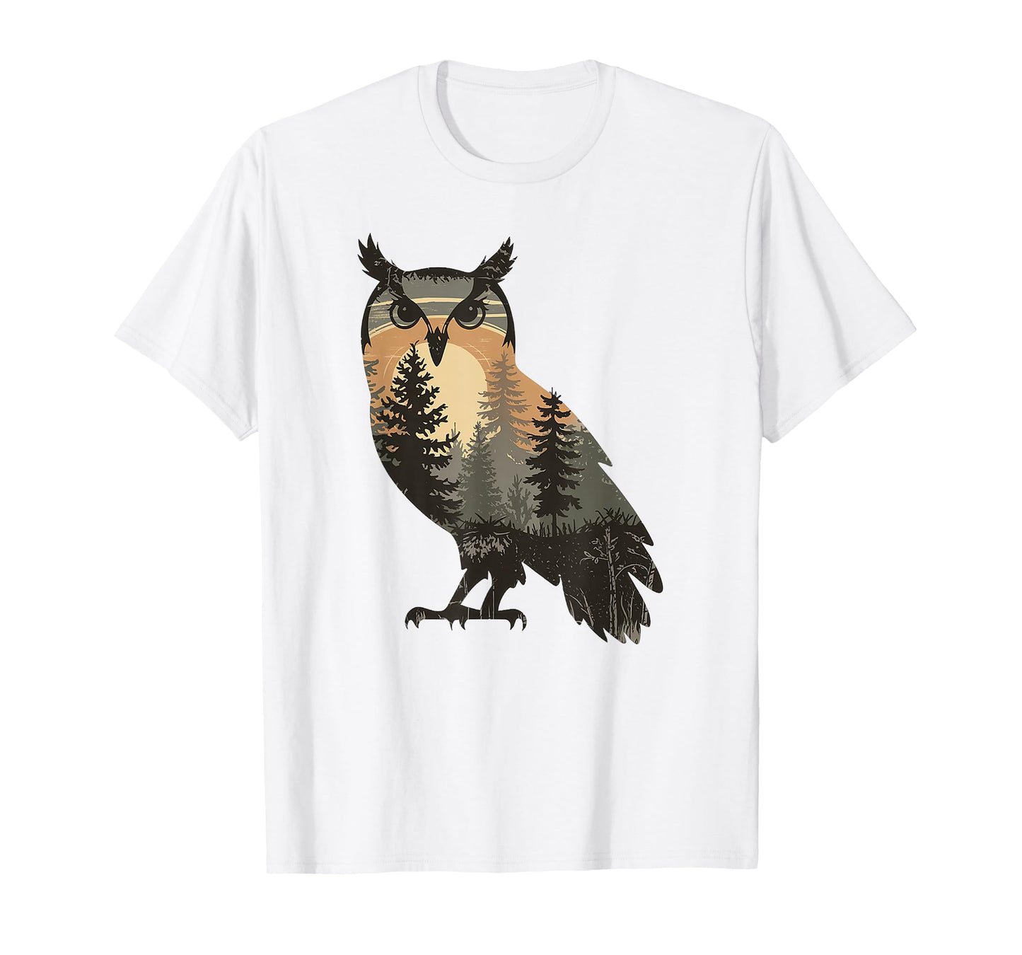 Owl Hunting Hiking Outdoor Camping Forest Men Women Owl T-Shirt