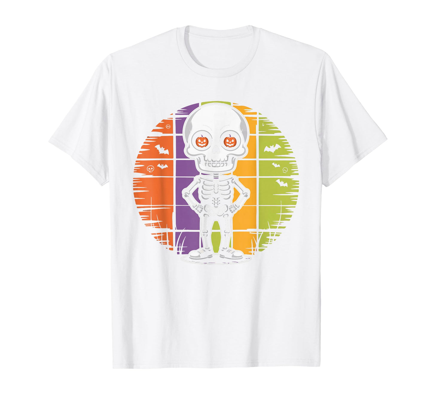 Retro Vintage Pumpkin Skeleton Halloween Costume Men Women T-Shirt