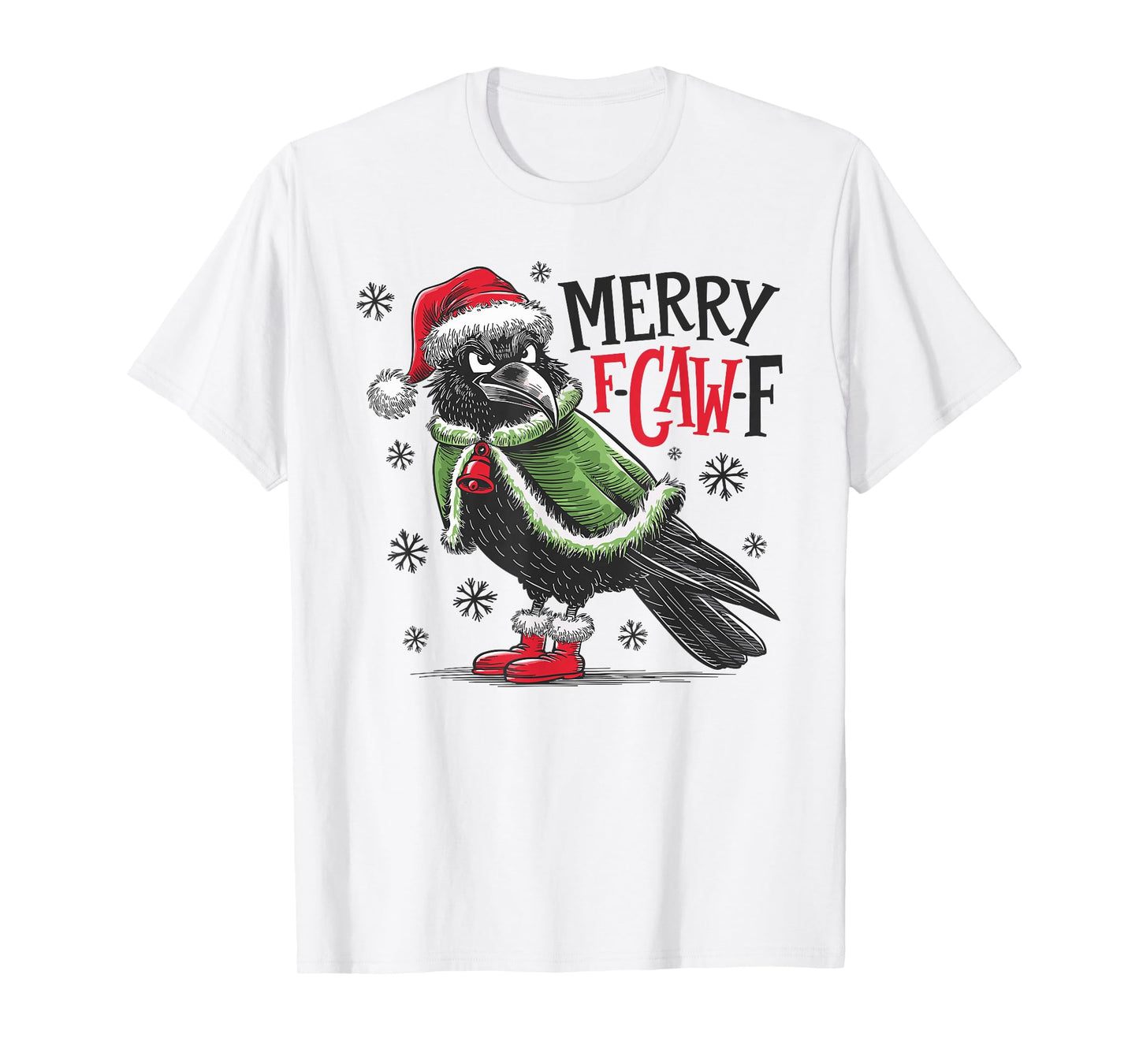 Funny Christmas Men Women F-Caw-F FCAWF Black Crow T-Shirt