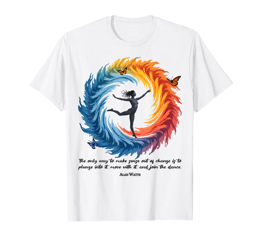 Dancer Elemental Circle Fire Water Butterfly Flow Movement T-Shirt