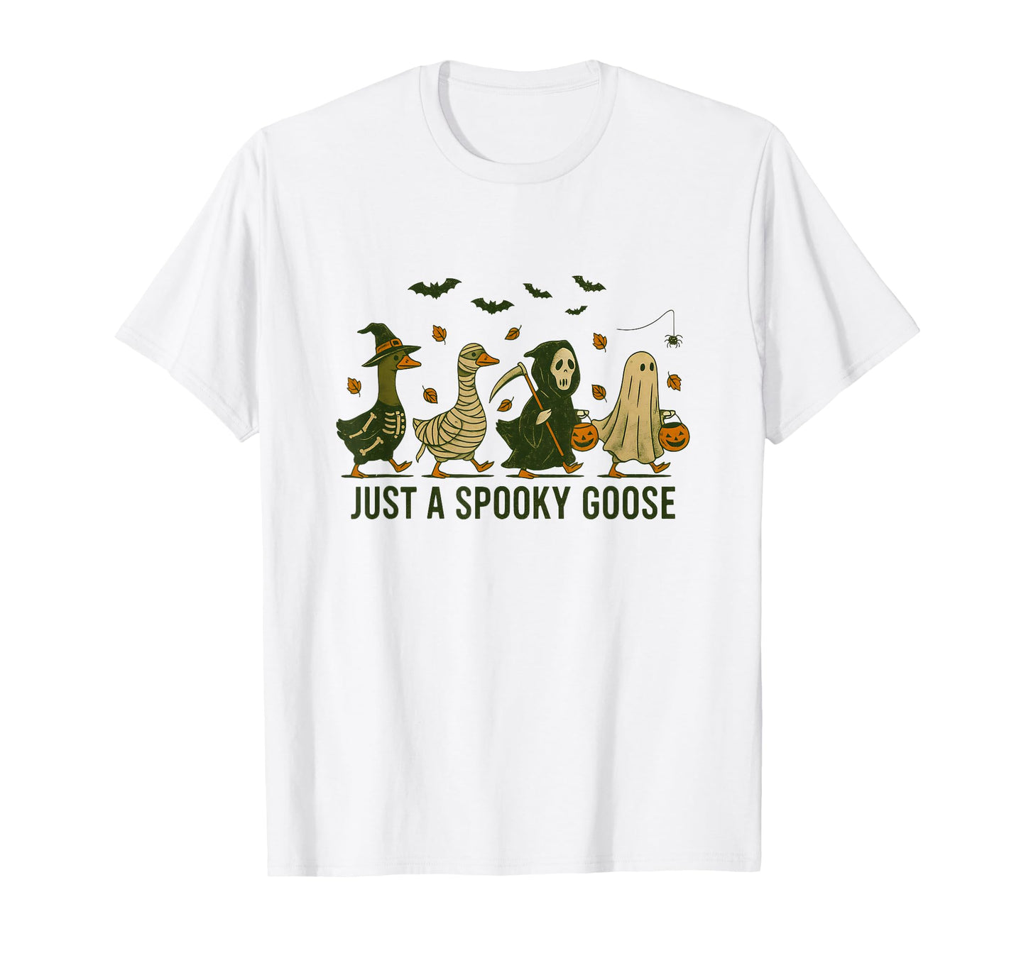 Just A Spooky Goose Vintage Silly Goose Halloween Costume T-Shirt