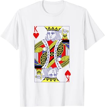 King Of Hearts Royal Flush Costume Halloween Playing Cards T-Shirt