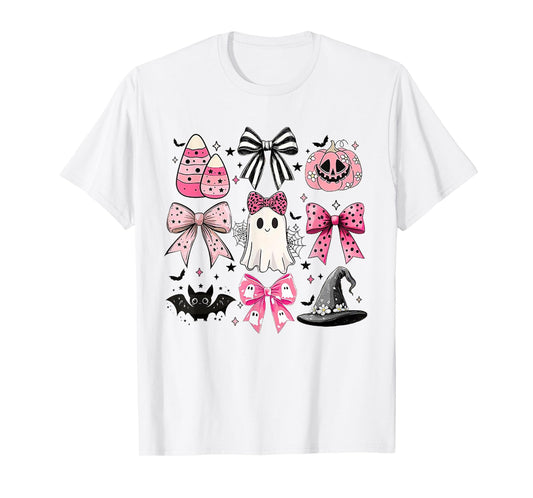 Halloween Costume Ghost Boo Funny Coquette Bow T-Shirt