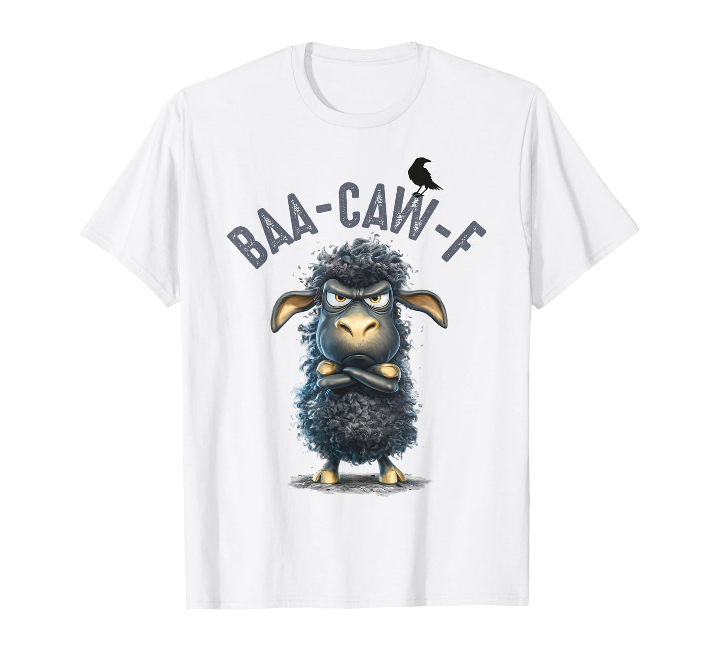 Funny Back Off Black Sheep Baa + Crow Caw Pun for Introverts T-Shirt
