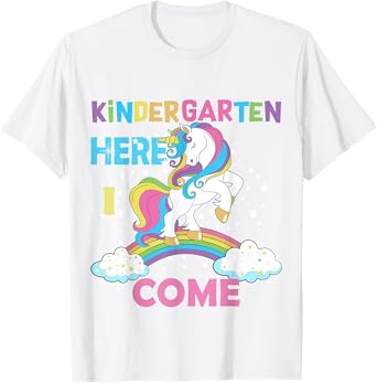 Back To School Unicorn Hello First Day of Kindergarten Girl T-Shirt