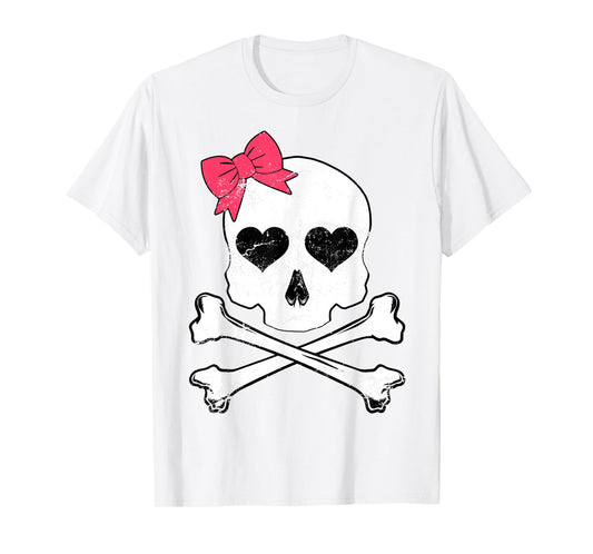 Cute Skull Cross Bone Kids Girl Toddler Halloween Costume T-Shirt