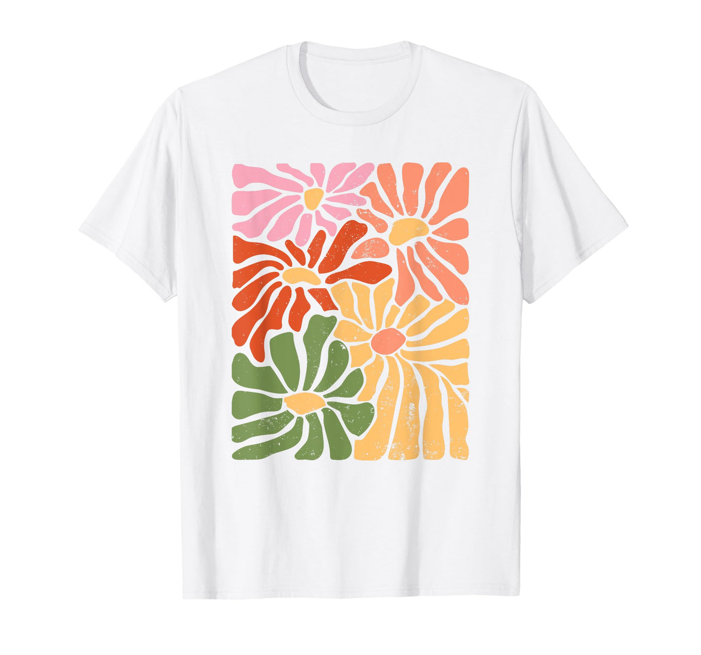 Womens Boho Floral Wildflower Cute Daisy Flower Botanical T-Shirt