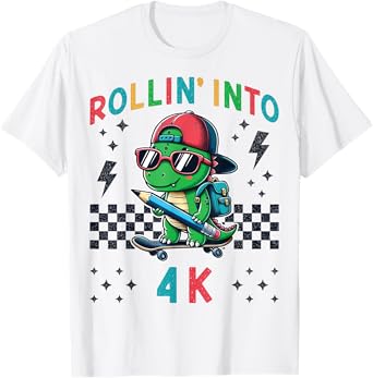 Rollin Into 4K Dinosaur First Day of Pre K 4 Im Ready for 4K T-Shirt