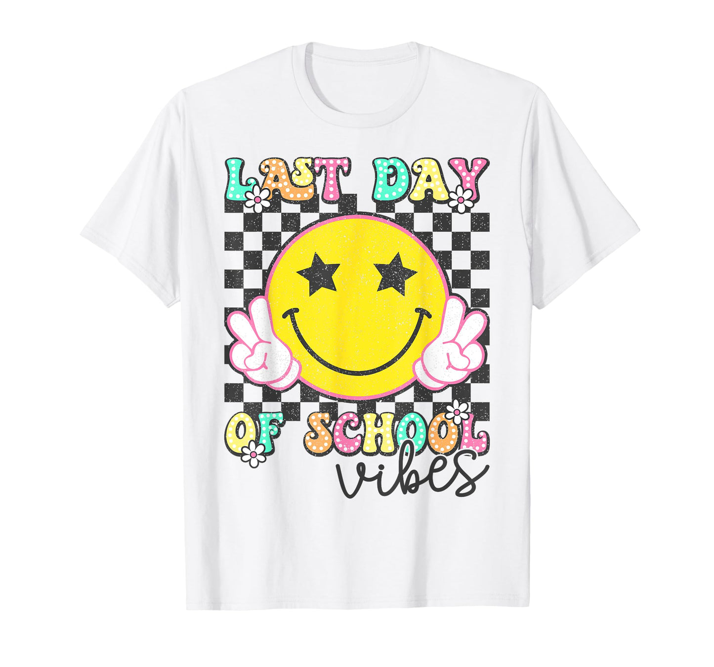 Last Day of School Vibes Groovy Graduation Kids Boys Girls T-Shirt