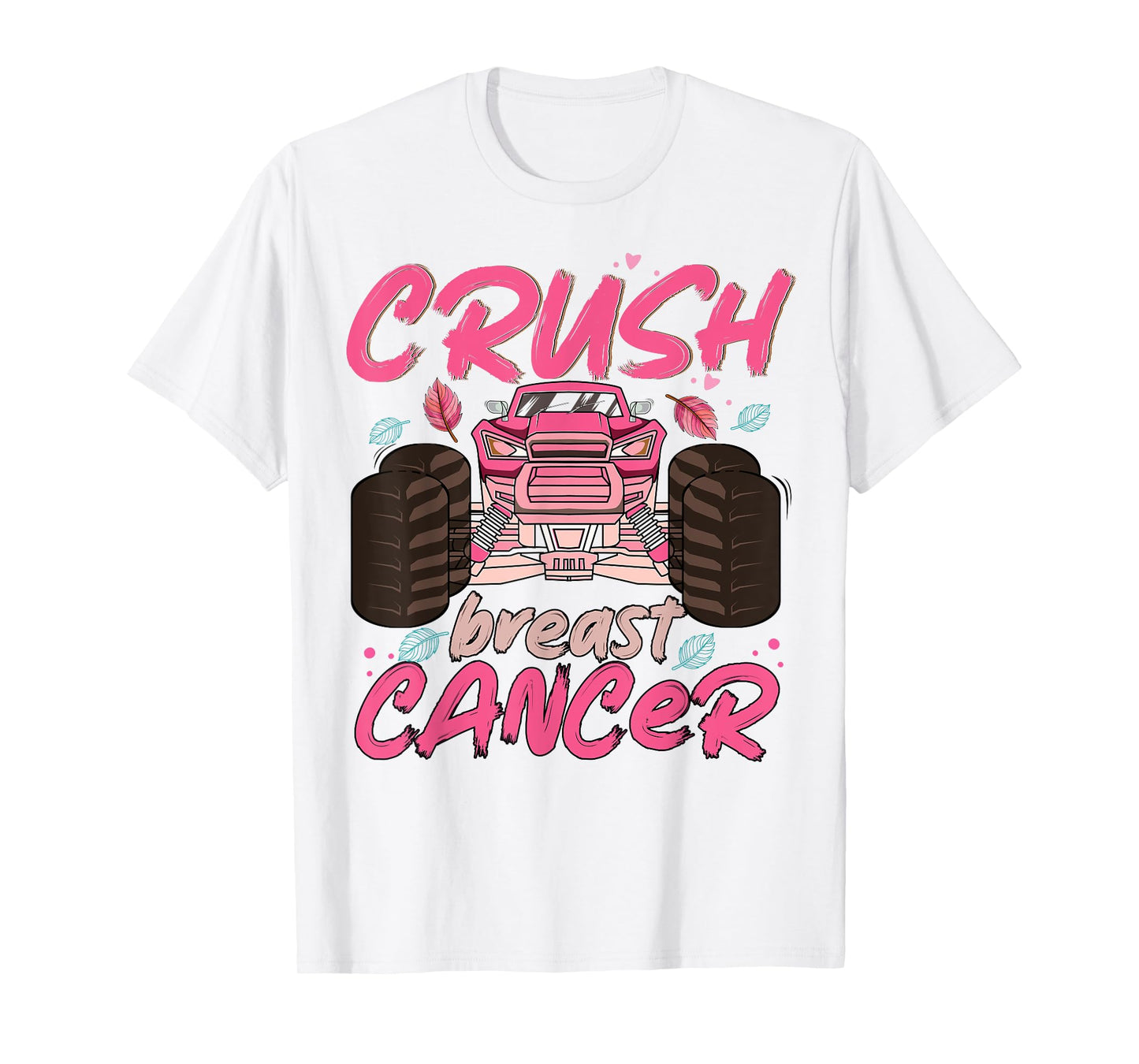 Crush Cancer Monster Truck Breast Cancer Awareness Toddler T-Shirt