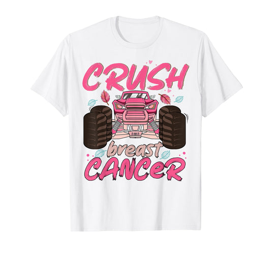 Crush Cancer Monster Truck Breast Cancer Awareness Toddler T-Shirt