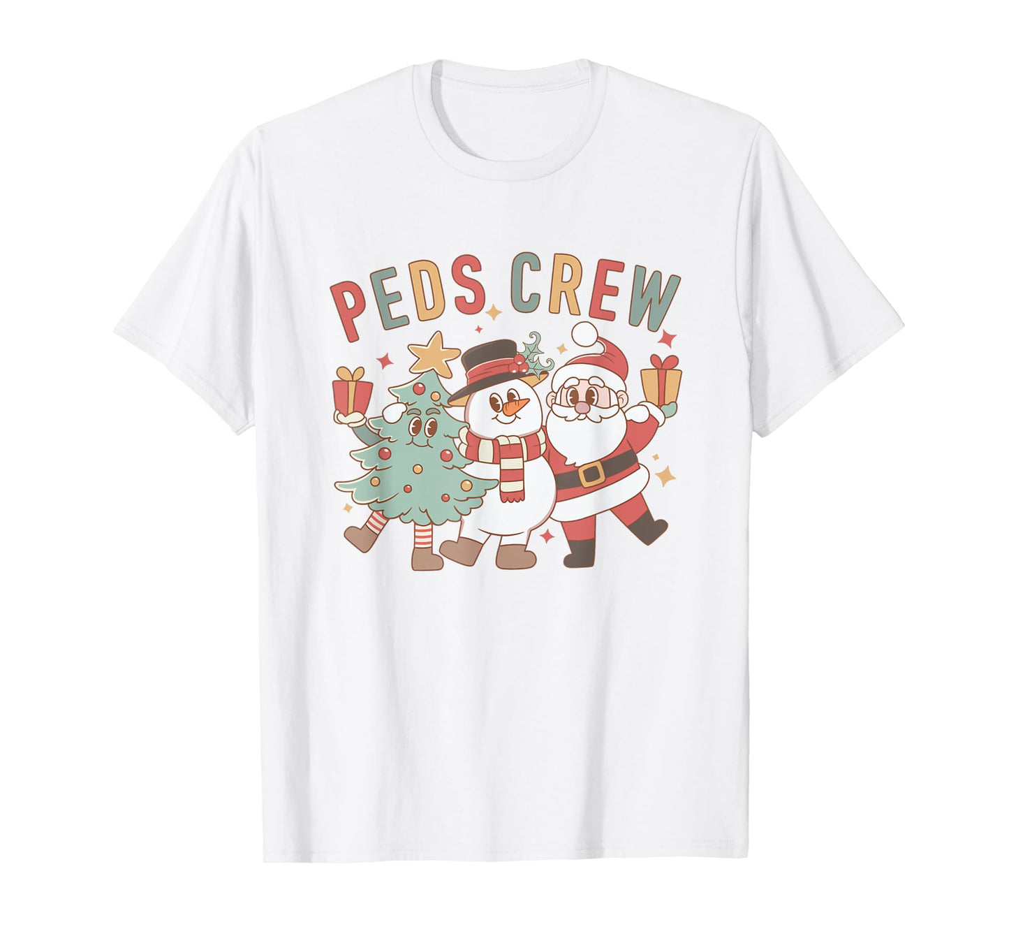 Retro Peds Crew Christmas Pediatric Nurse Nursing Group T-Shirt