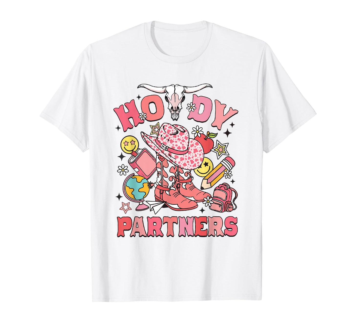 Retro Howdy Partners Cowgirl Teacher Western Back To School T-Shirt