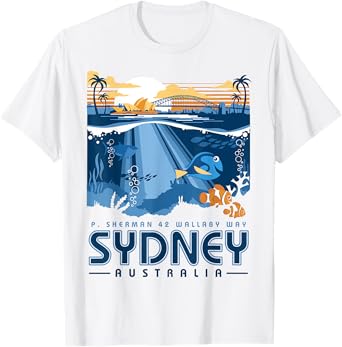 Disney Pixar Finding Nemo Sydney Australia Poster T-Shirt
