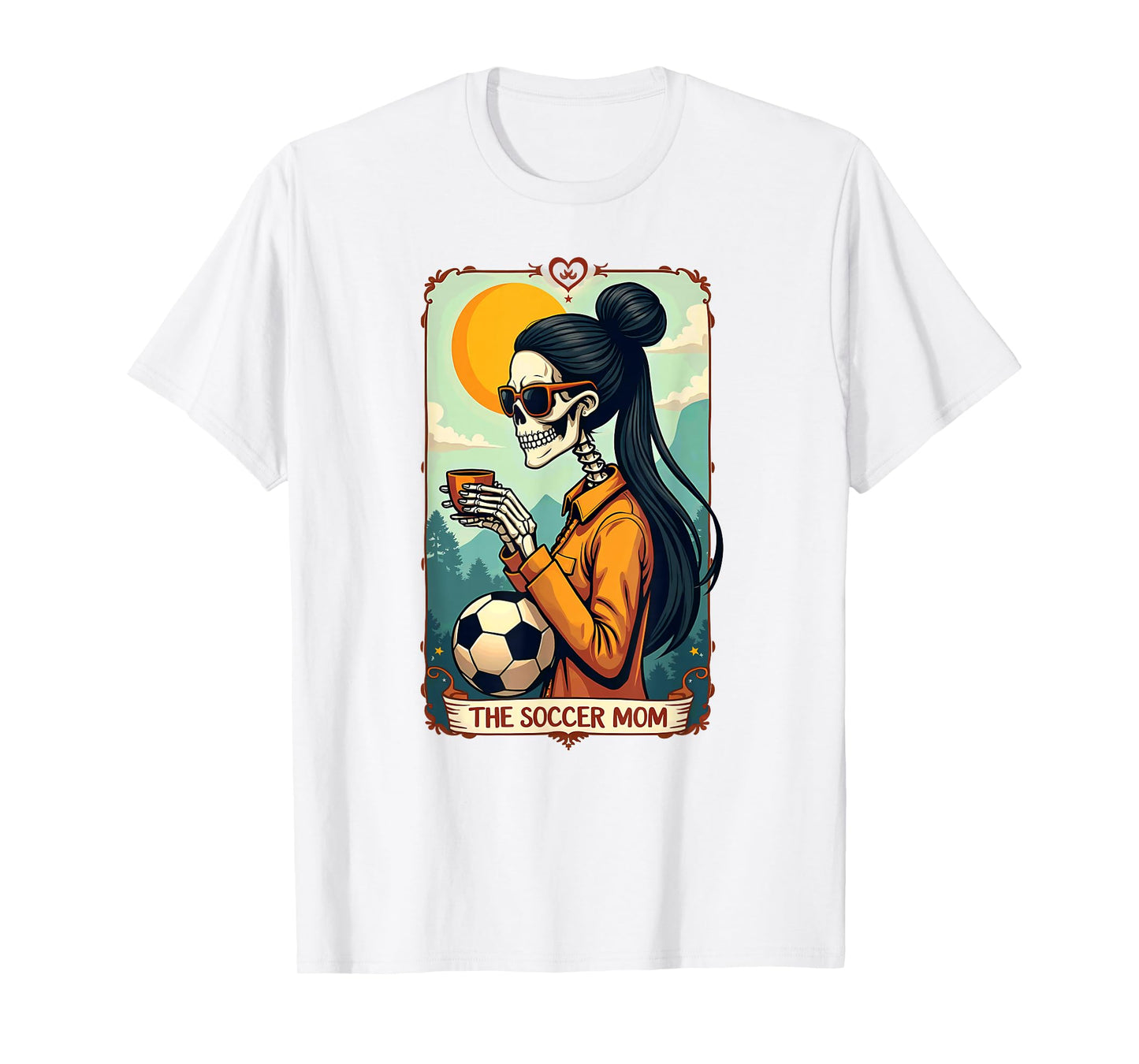 Gothic Tarot Card Skeleton Coffee Soccer Mom T-Shirt