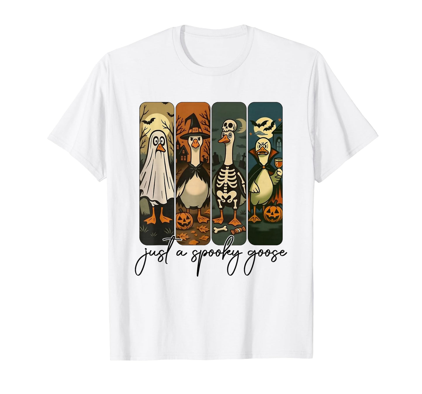 Just A Spooky Goose Halloween Silly Goose Funny Halloween T-Shirt