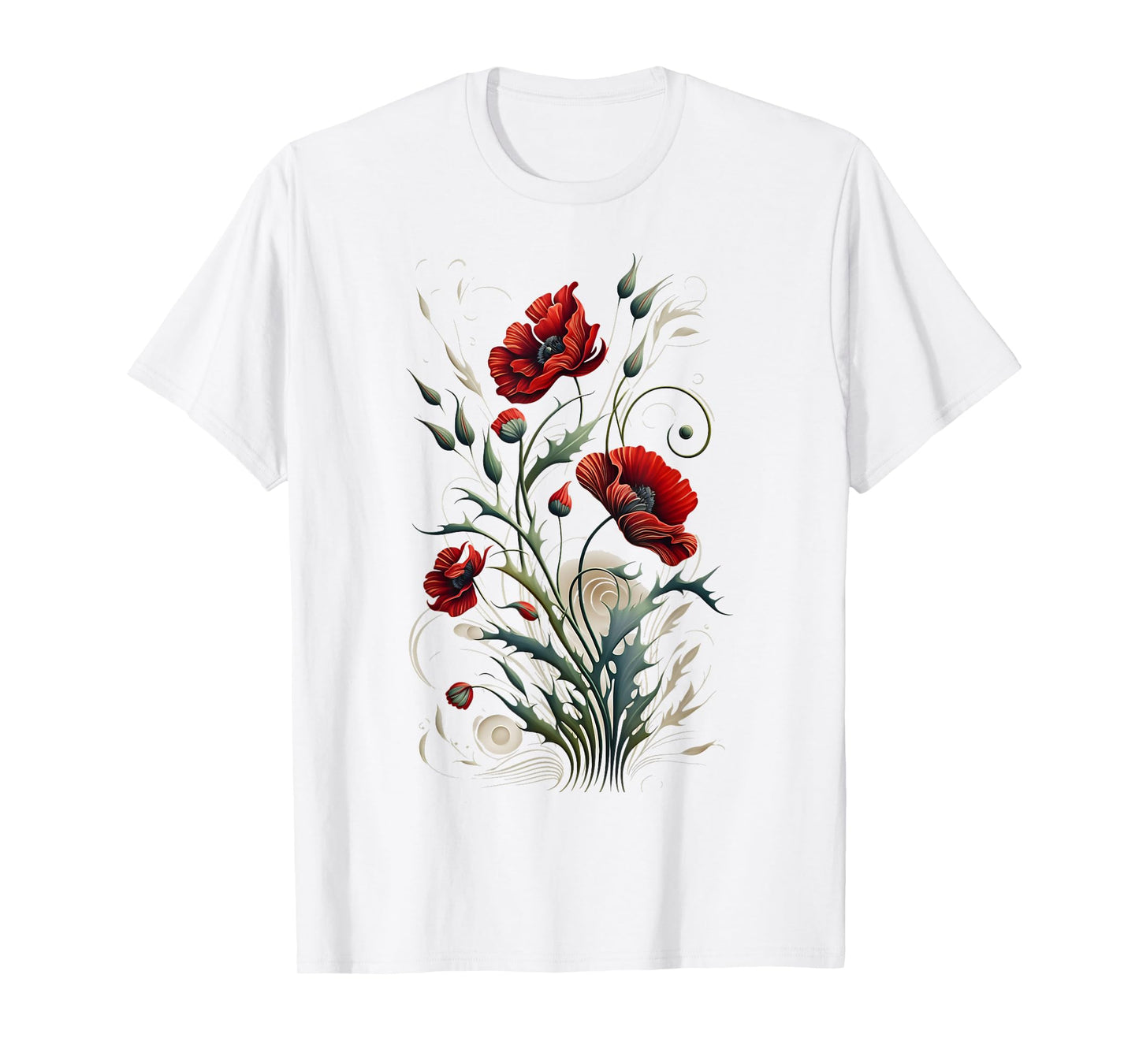 Poppies spring bloomers summer flower vintage garden Men Women Kids T-Shirt