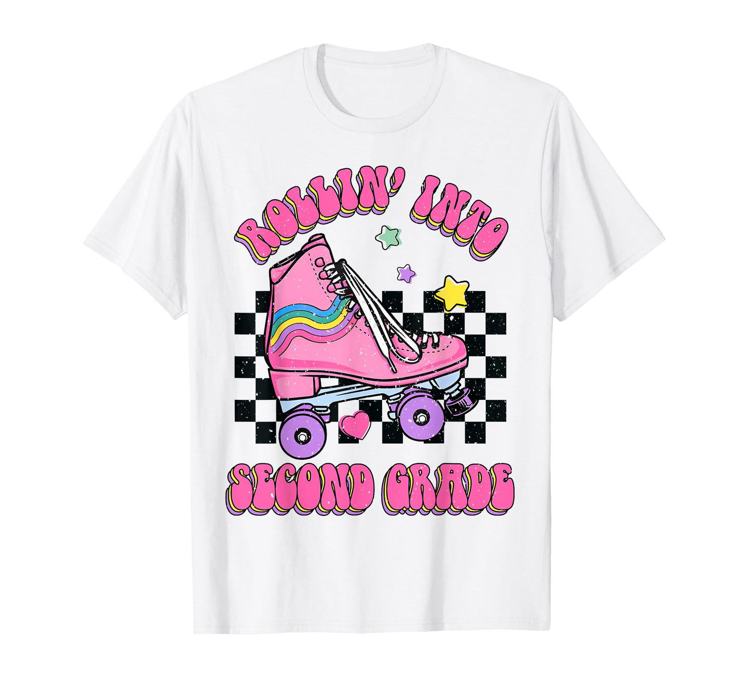 Rollin Into Second Grade Skating Back To School Kids Girls T-Shirt