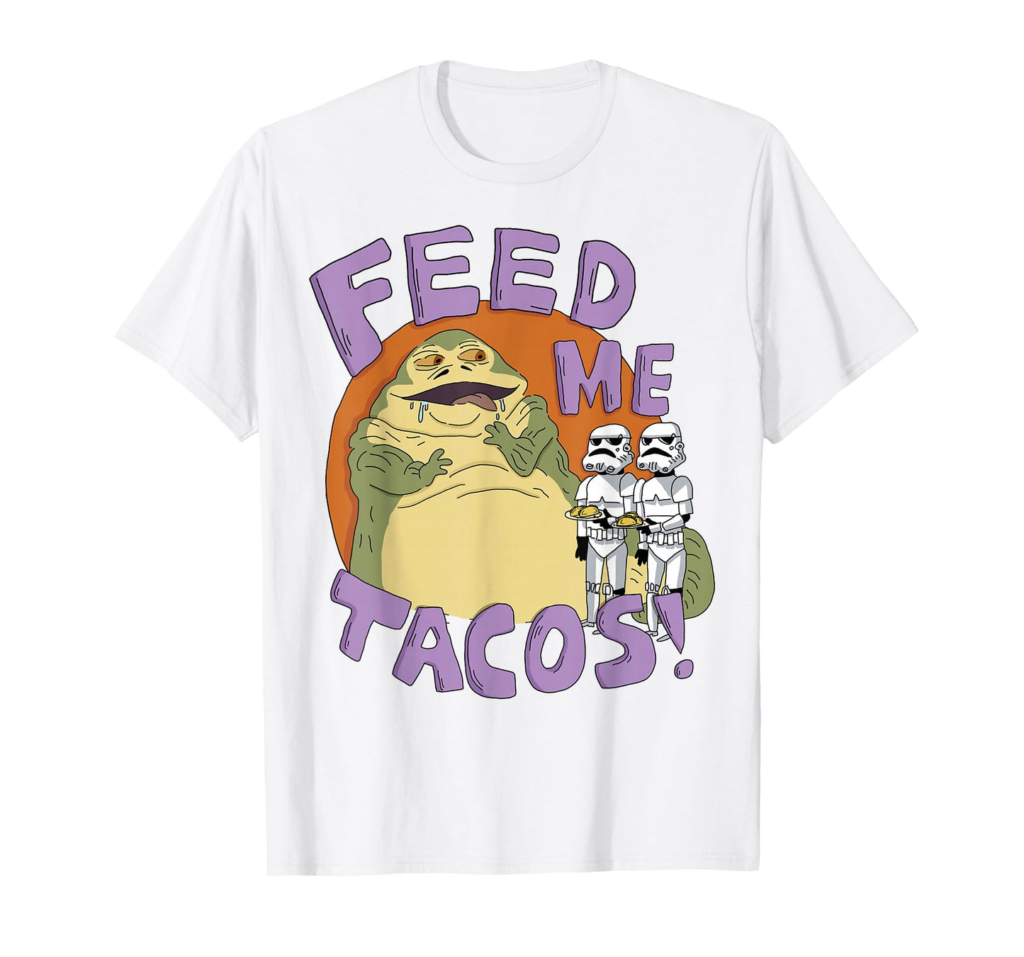 Star Wars Jabba The Hutt Feed Me Tacos Doodle T-Shirt