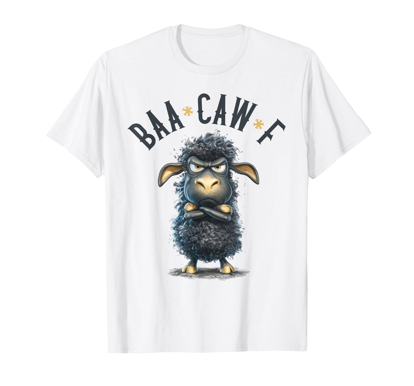 Funny Back Off Black Sheep Baa + Crow Caw Pun for Introverts T-Shirt
