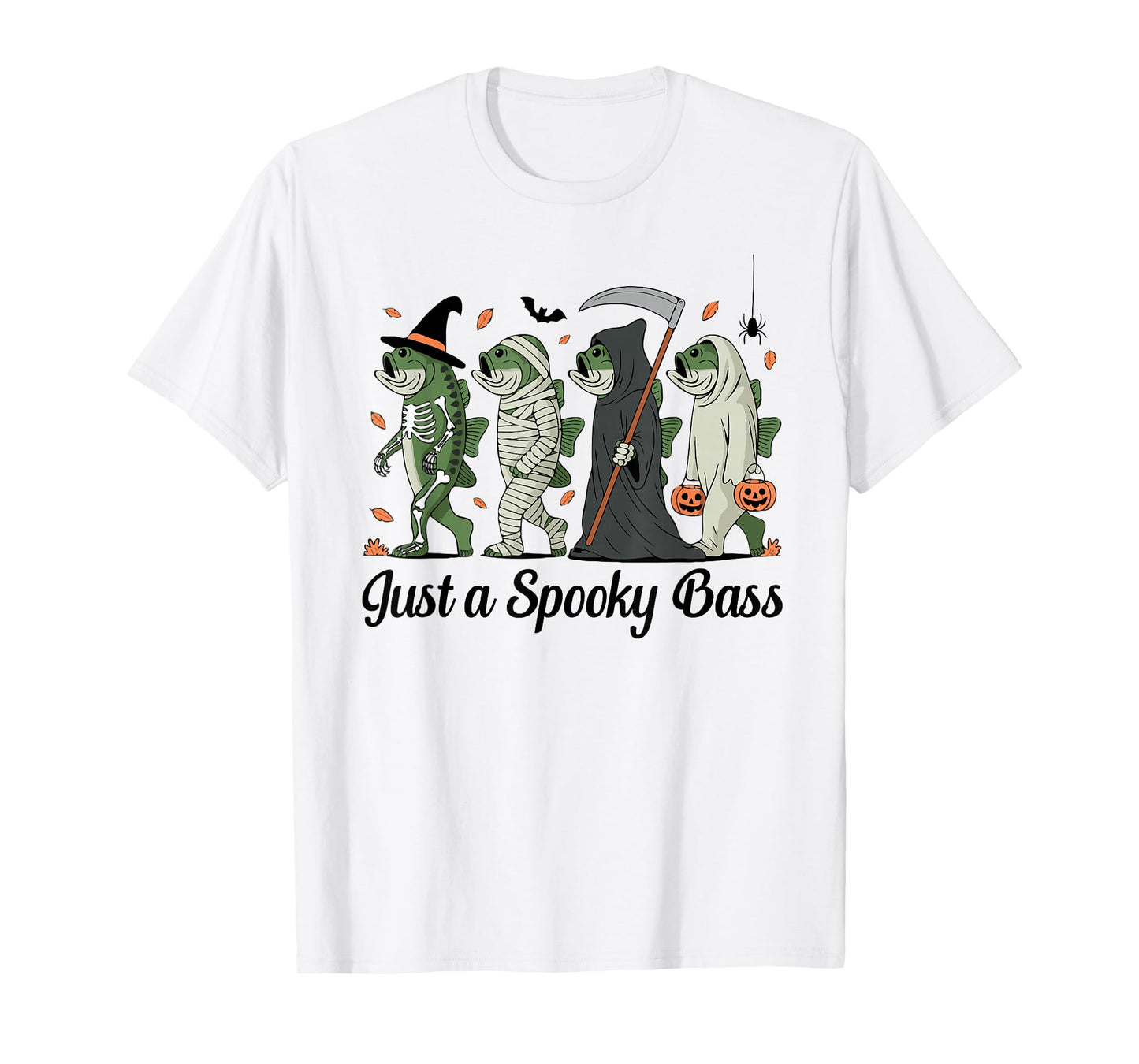 Spooky Bass Angling Fishing Halloween T-Shirt