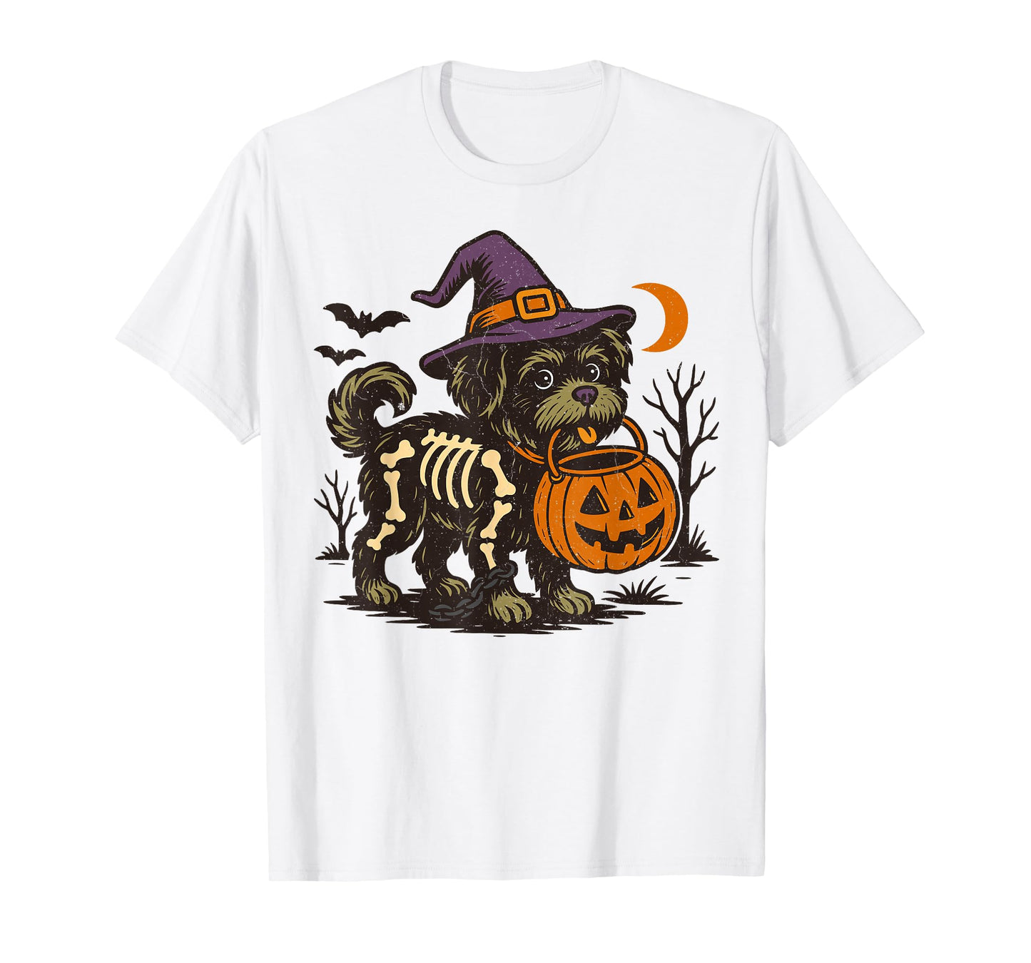 Halloween Shih Tzu Tees Dog Skeleton Spooky Chinese Lion Dog T-Shirt