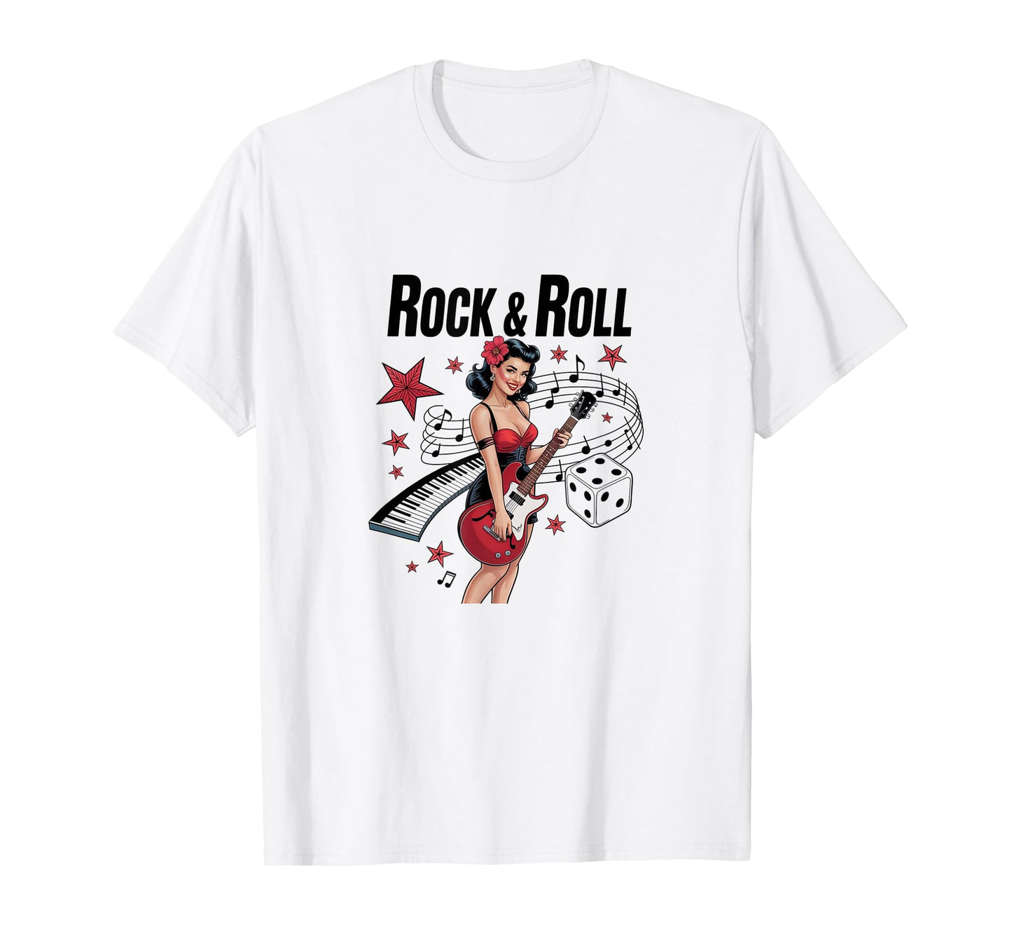 Rock & Roll Pin-Up - Guitar Girl Tee T-Shirt