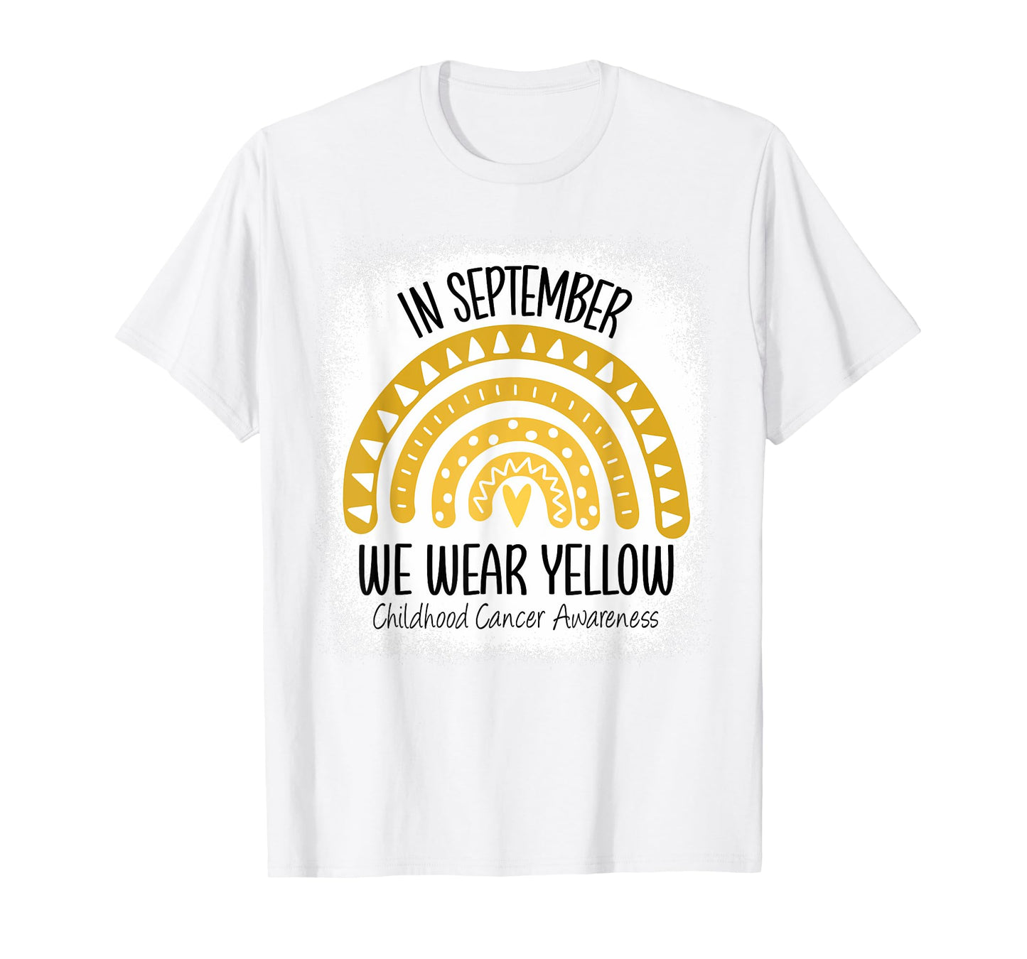 Rainbow September We Wear Yellow Childhood Cancer Awareness T-Shirt