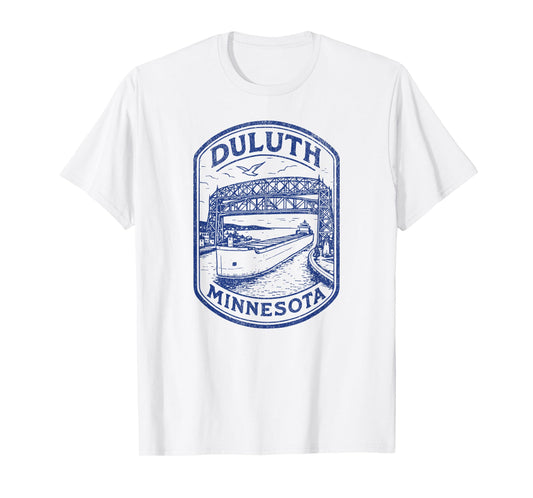 DULUTH MINNESOTA MN Aerial Lift Bridge Boat Lake Superior T-Shirt