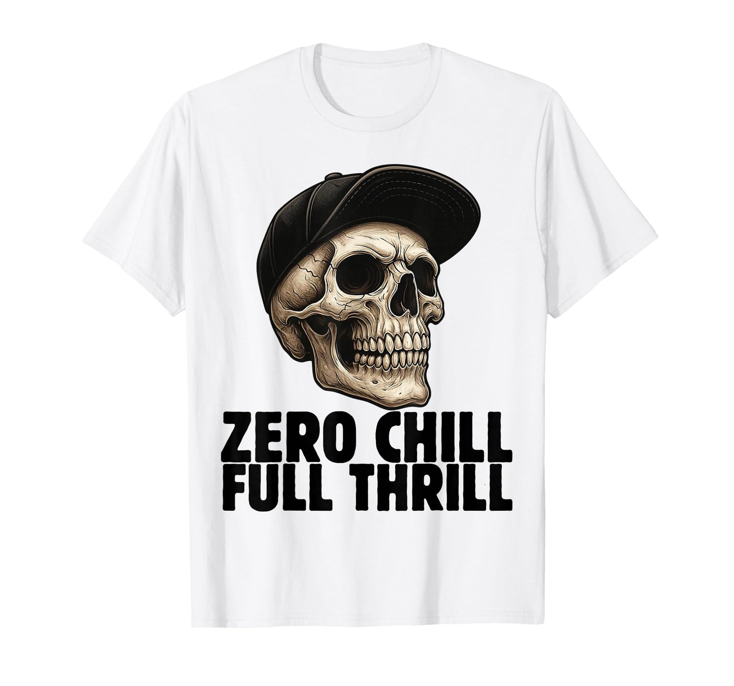 Skull in Cap Street Style Urban Art Skeleton T-Shirt