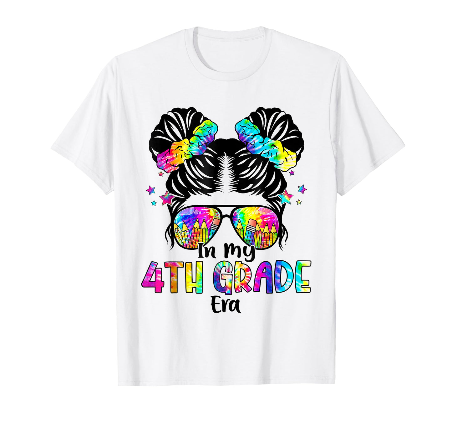 In My 4th Grade Era Messy Bun Fourth Grade Back To School T-Shirt