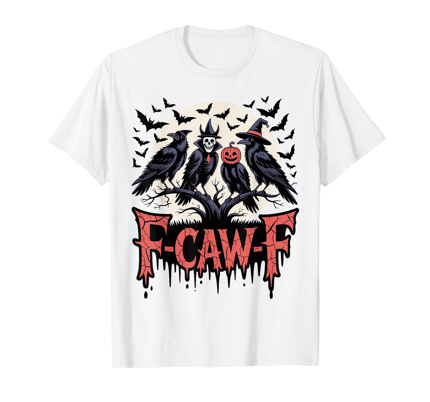 F-Caw-F Funny Halloween Crow Gothic Meme Art T-Shirt