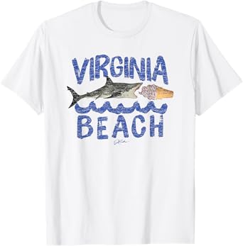 JCombs: Virginia Beach, VA, Great White Shark Eats Ice Cream T-Shirt for Men Women