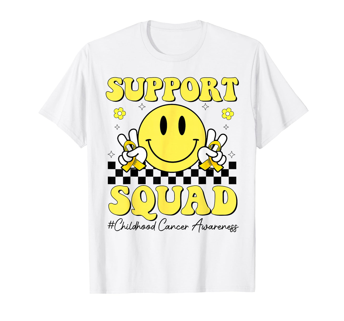 Childhood Cancer Awareness Support Squad Gold Ribbon Kids T-Shirt