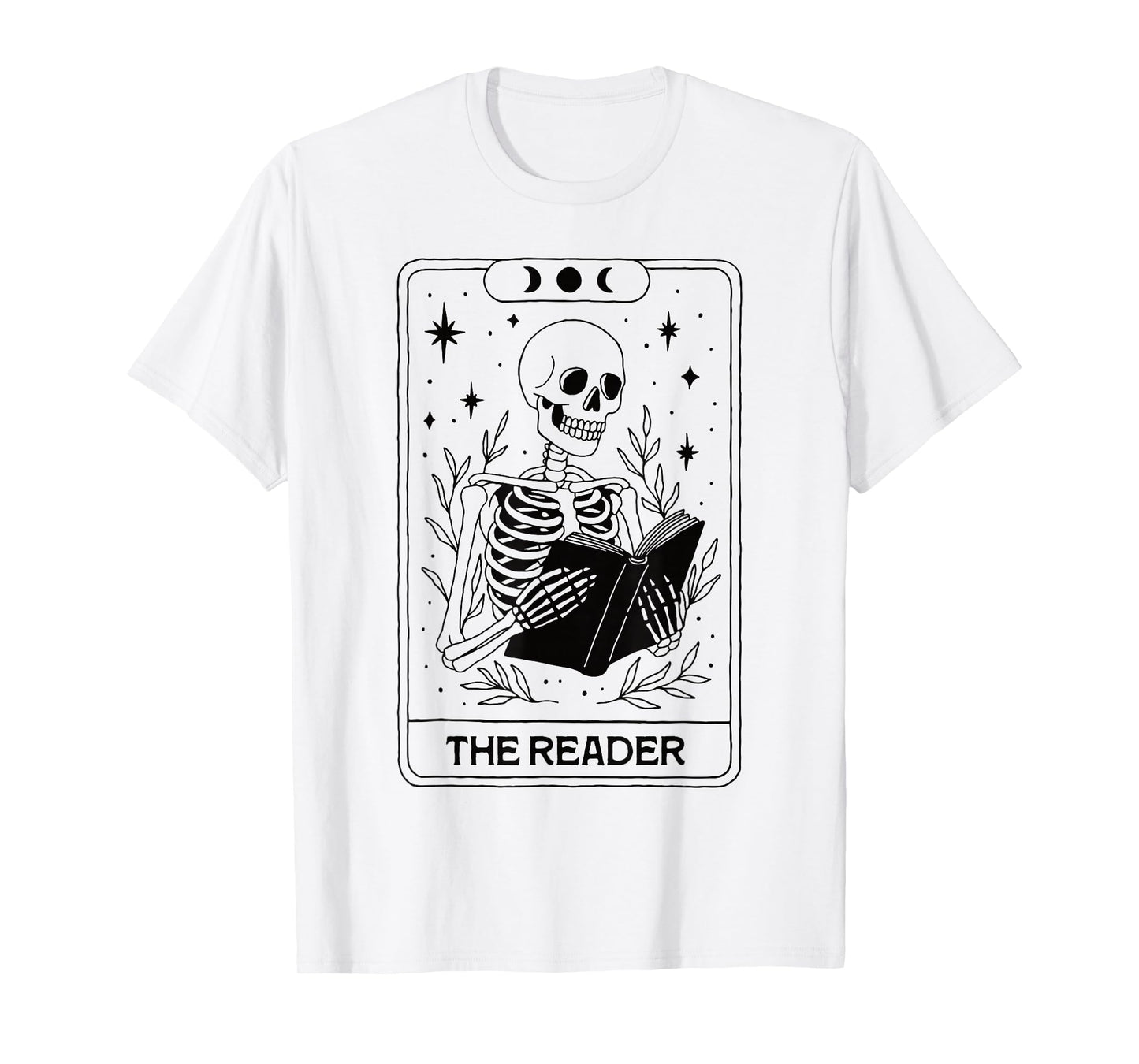 Skeleton Tarot Reader Book Lover Occult Witchy Halloween T-Shirt